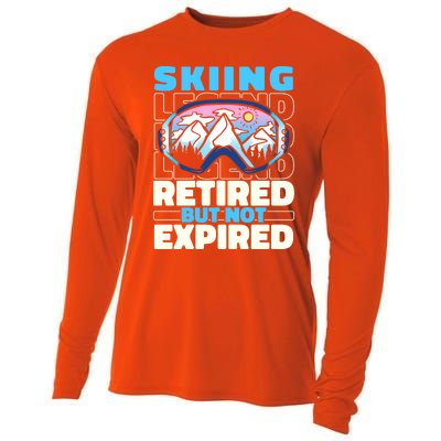 Skiing Retired Ski Cool Gift Winter Sports Skier Gift Cooling Performance Long Sleeve Crew