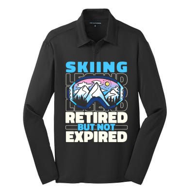 Skiing Retired Ski Cool Gift Winter Sports Skier Gift Silk Touch Performance Long Sleeve Polo