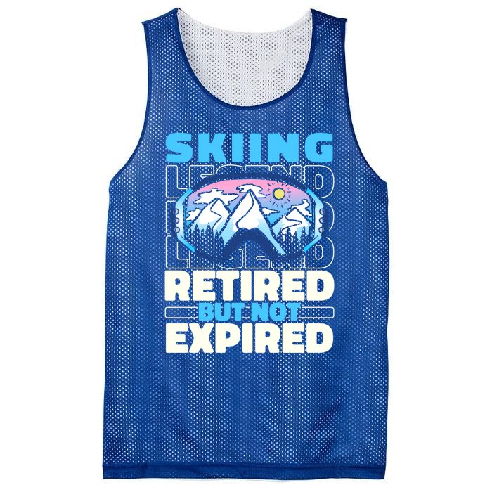 Skiing Retired Ski Cool Gift Winter Sports Skier Gift Mesh Reversible Basketball Jersey Tank