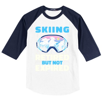 Skiing Retired Ski Cool Gift Winter Sports Skier Gift Baseball Sleeve Shirt