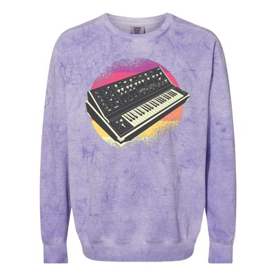 Synthesizer Retro Colorblast Crewneck Sweatshirt