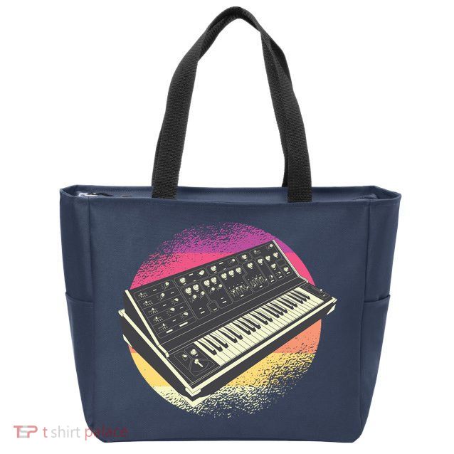Synthesizer Retro Zip Tote Bag