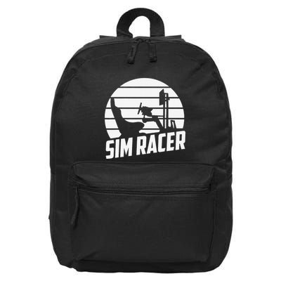 Sim Racer Simulation Gaming Race Car Sim Racing 16 in Basic Backpack