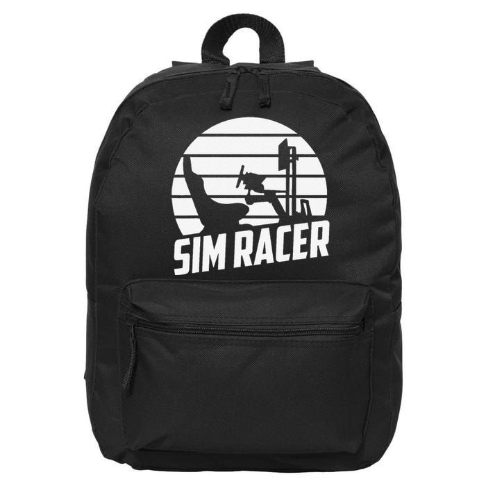 Sim Racer Simulation Gaming Race Car Sim Racing 16 in Basic Backpack