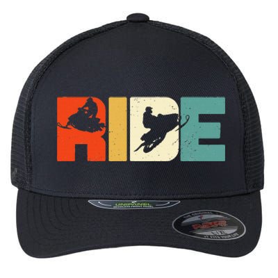 Snowmobile Ride Snowmobiling Motor Sled Winter Sport Gift Flexfit Unipanel Trucker Cap