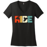 Snowmobile Ride Snowmobiling Motor Sled Winter Sport Gift Women's V-Neck T-Shirt