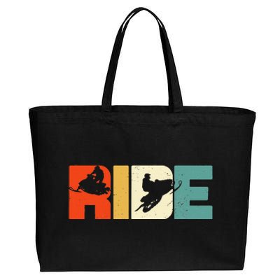 Snowmobile Ride Snowmobiling Motor Sled Winter Sport Gift Cotton Canvas Jumbo Tote