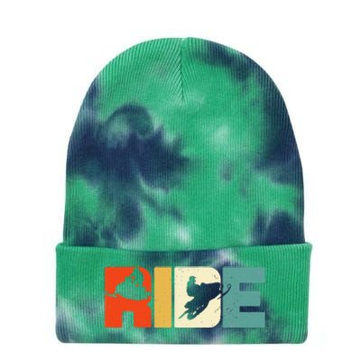 Snowmobile Ride Snowmobiling Motor Sled Winter Sport Gift Tie Dye 12in Knit Beanie