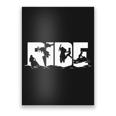 Snowmobile Ride Snowmobiling Winter Sport Gift Poster