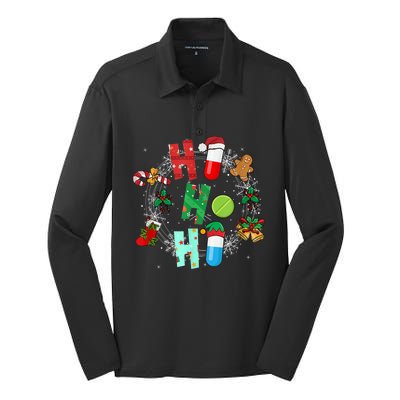 Snow Reindeer Santa Claus Pharmacy Crew Christmas Funny Gift Silk Touch Performance Long Sleeve Polo