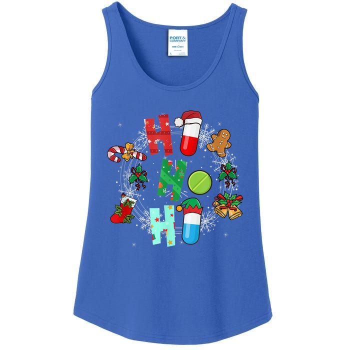 Snow Reindeer Santa Claus Pharmacy Crew Christmas Funny Gift Ladies Essential Tank