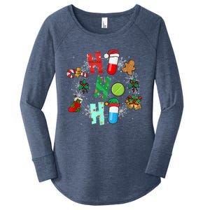 Snow Reindeer Santa Claus Pharmacy Crew Christmas Funny Gift Women's Perfect Tri Tunic Long Sleeve Shirt