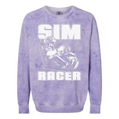 Sim Racer Simulation Gaming Race Car Sim Racing Colorblast Crewneck Sweatshirt