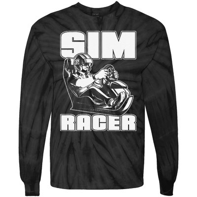 Sim Racer Simulation Gaming Race Car Sim Racing Tie-Dye Long Sleeve Shirt