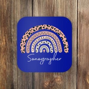 Sonographer Rainbow Sonography Ultrasound Tech Cardiac Gift Coaster