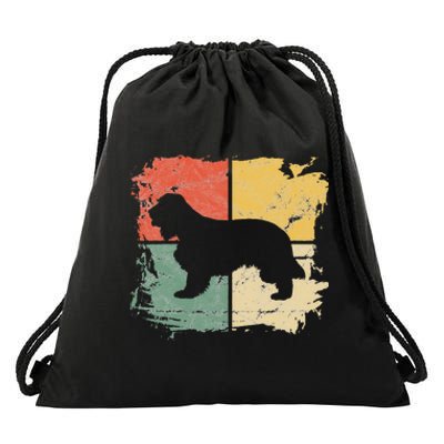 Square Retro Spaniel Owner Gift Dog English Cocker Dad Mom Drawstring Bag