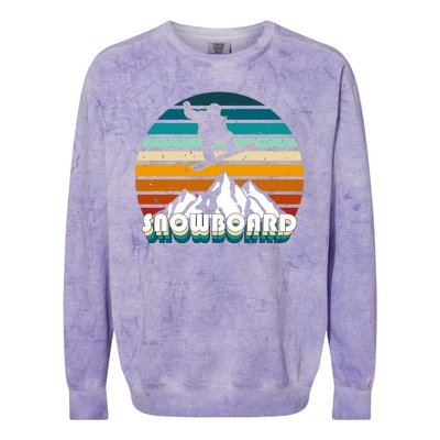 Snowboard Retro Sunset Colorblast Crewneck Sweatshirt