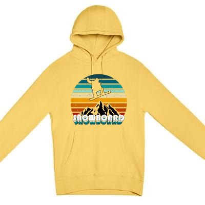 Snowboard Retro Sunset Premium Pullover Hoodie