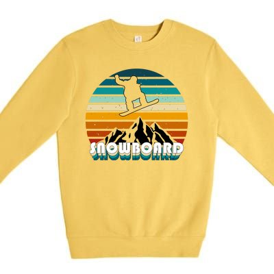 Snowboard Retro Sunset Premium Crewneck Sweatshirt