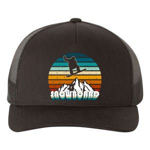 Snowboard Retro Sunset Yupoong Adult 5-Panel Trucker Hat