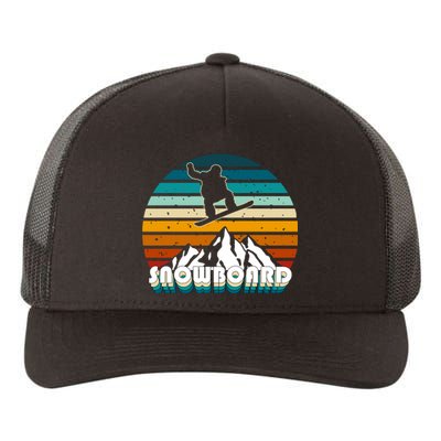 Snowboard Retro Sunset Yupoong Adult 5-Panel Trucker Hat