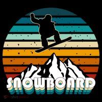 Snowboard Retro Sunset Sustainable Bucket Hat