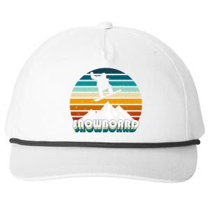 Snowboard Retro Sunset Snapback Five-Panel Rope Hat