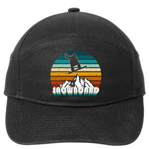 Snowboard Retro Sunset 7-Panel Snapback Hat