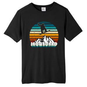 Snowboard Retro Sunset Tall Fusion ChromaSoft Performance T-Shirt