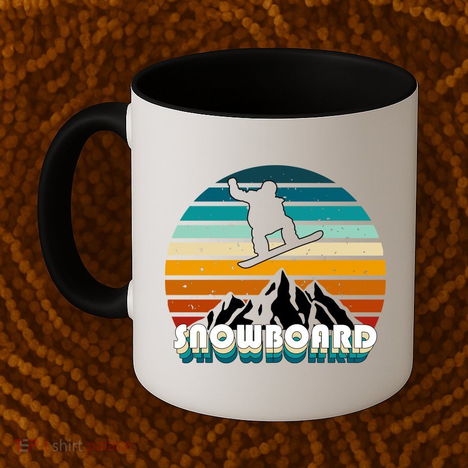 Snowboard Retro Sunset Mug