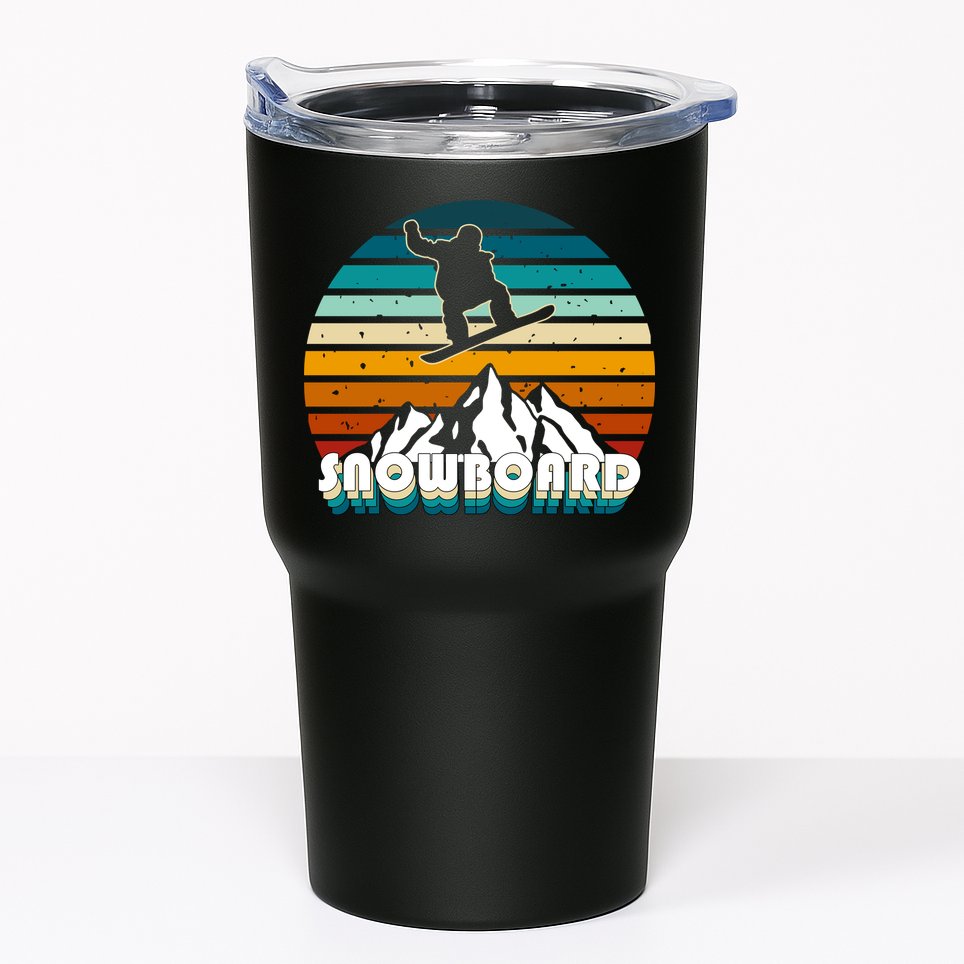 Snowboard Retro Sunset Tumbler