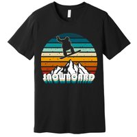 Snowboard Retro Sunset Premium T-Shirt