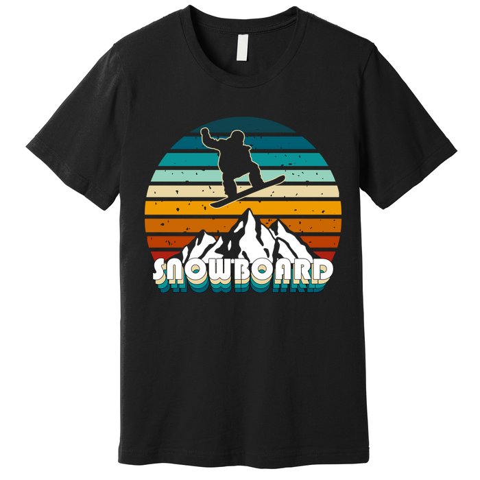 Snowboard Retro Sunset Premium T-Shirt