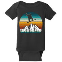 Snowboard Retro Sunset Baby Bodysuit