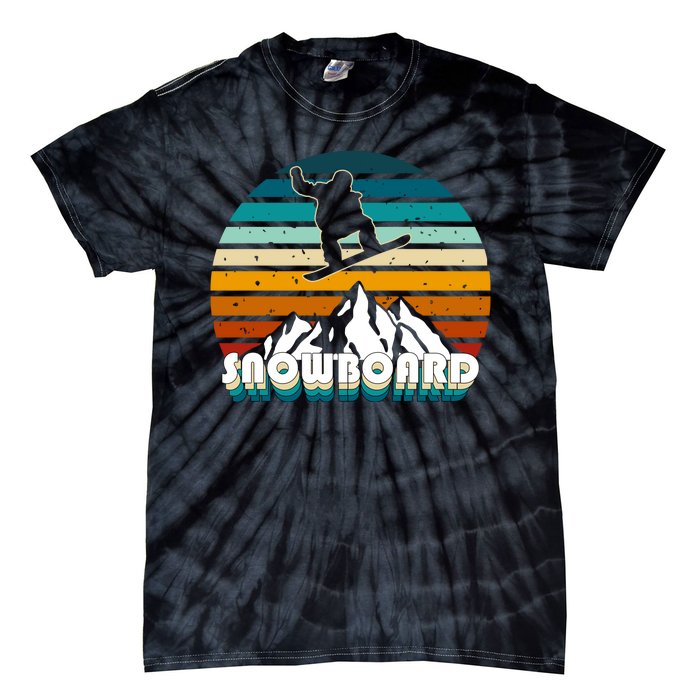 Snowboard Retro Sunset Tie-Dye T-Shirt