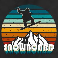 Snowboard Retro Sunset Golf Towel