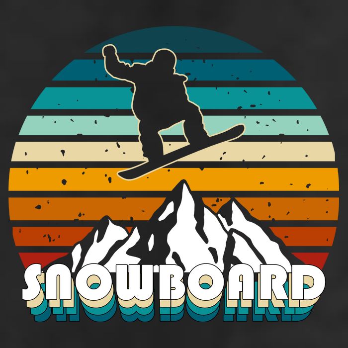 Snowboard Retro Sunset Golf Towel