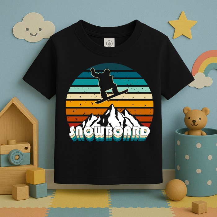 Snowboard Retro Sunset Toddler T-Shirt