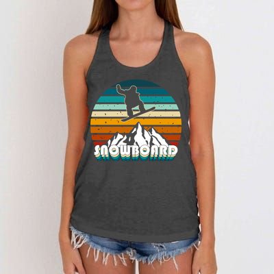 Snowboard Retro Sunset Women's Knotted Racerback Tank
