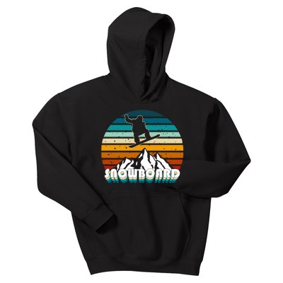 Snowboard Retro Sunset Kids Hoodie