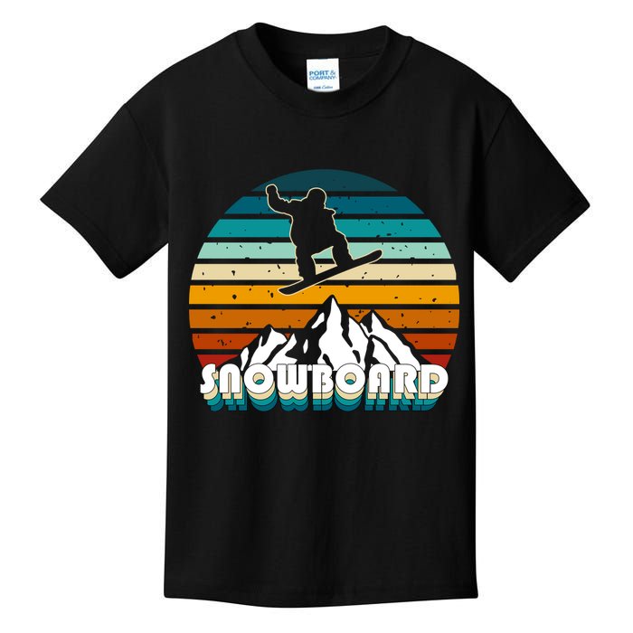 Snowboard Retro Sunset Kids T-Shirt
