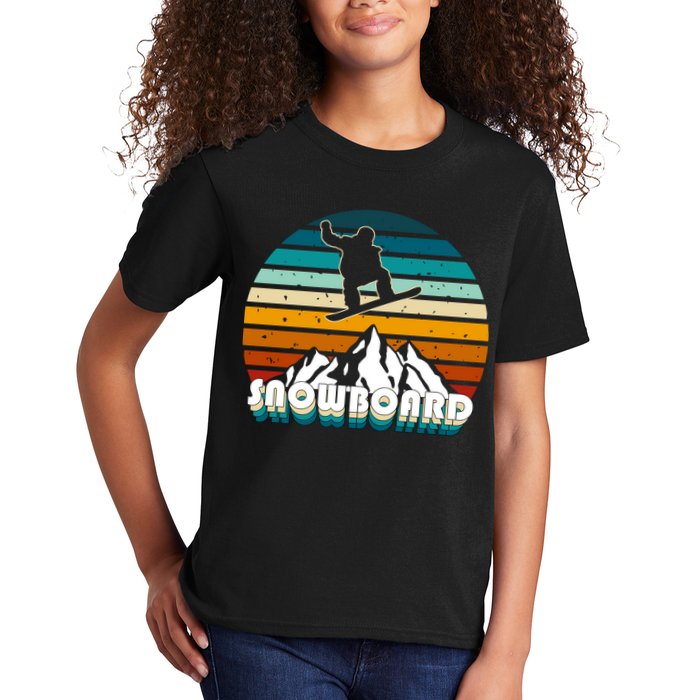Snowboard Retro Sunset Kids T-Shirt