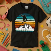 Snowboard Retro Sunset Kids T-Shirt