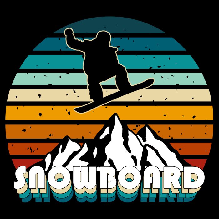 Snowboard Retro Sunset Kids T-Shirt