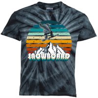 Snowboard Retro Sunset Kids Tie-Dye T-Shirt