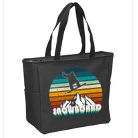 Snowboard Retro Sunset Zip Tote Bag