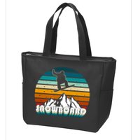 Snowboard Retro Sunset Zip Tote Bag