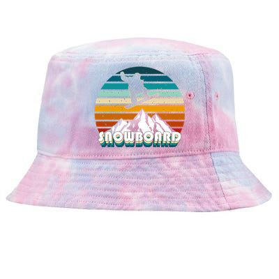 Snowboard Retro Sunset Tie-Dyed Bucket Hat