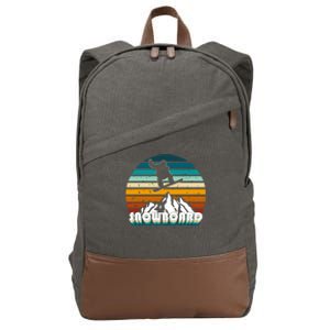 Snowboard Retro Sunset Cotton Canvas Backpack