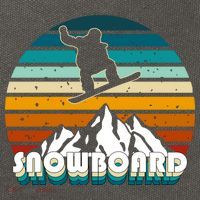 Snowboard Retro Sunset Cotton Canvas Backpack